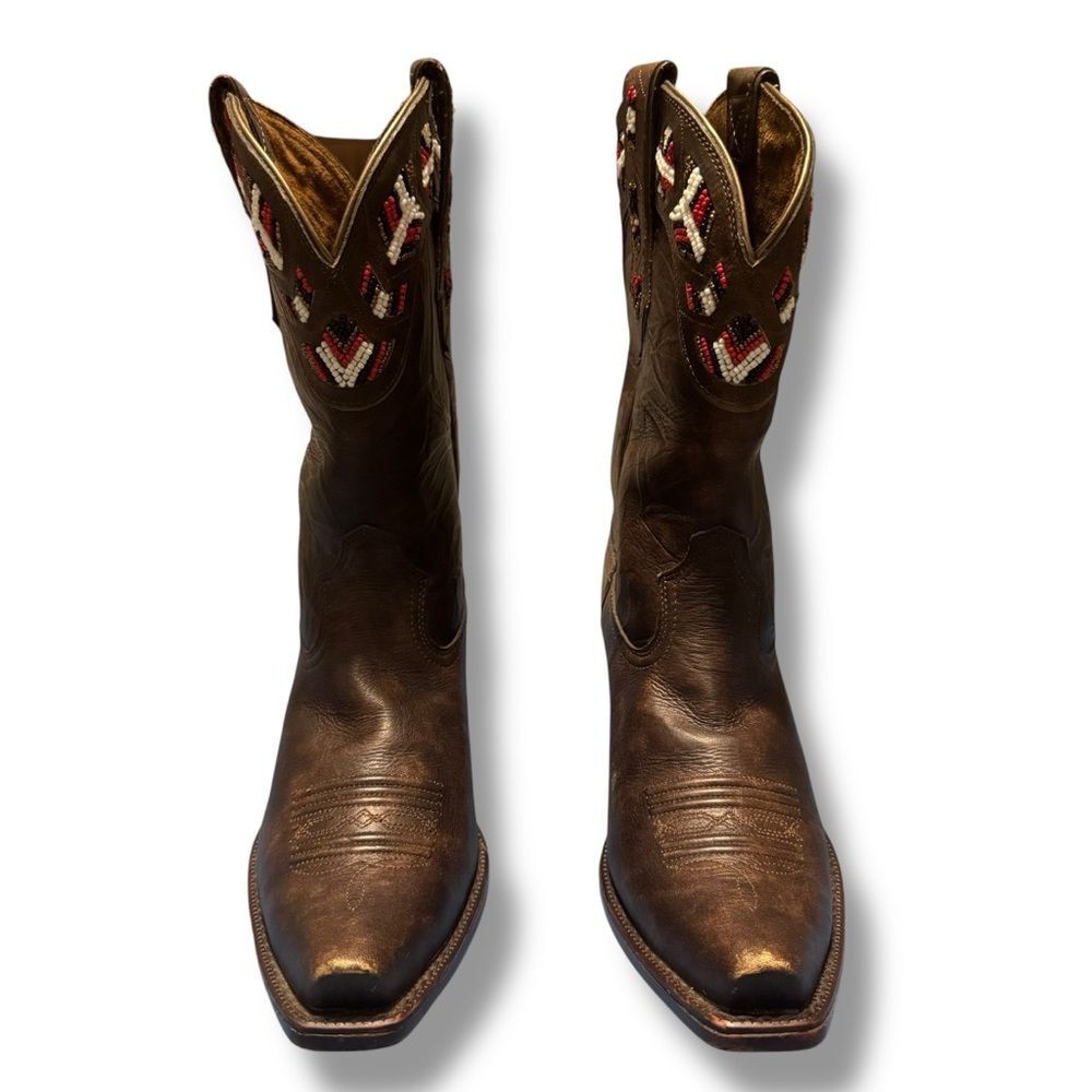 Ariat Frontera Beaded Western Boots 7 Wester Cowgirl Core Rodeo Ready Leather